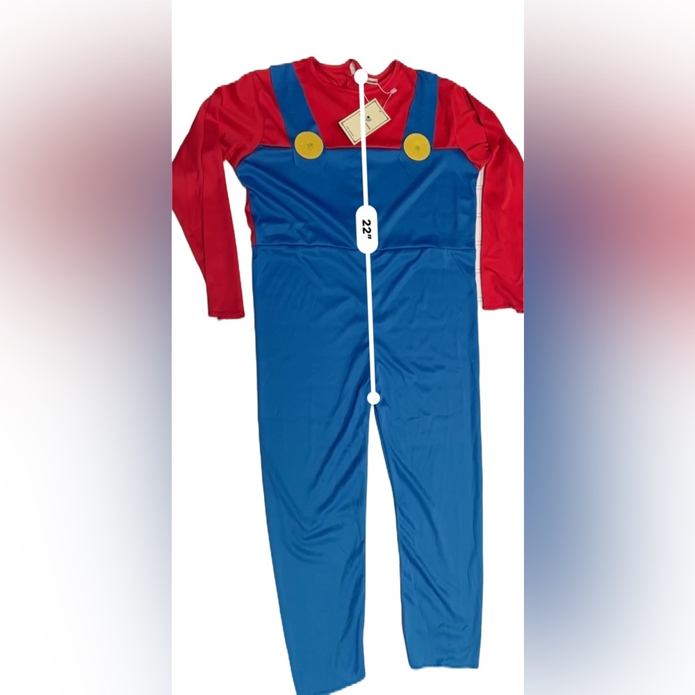 Mario Kids Plumber Superhero Cosplay Costume Set in Red and Blue Boys L (10) - Picture 13 of 15
